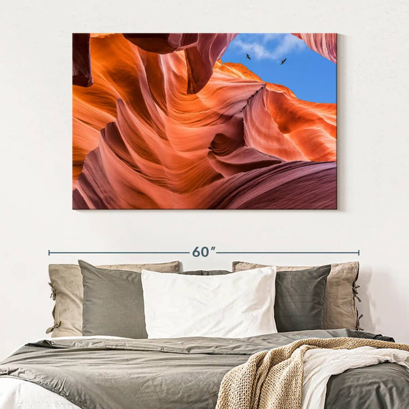 Vue du ciel d'Alvord Antelope Canyon, H 34 po x l 51 po