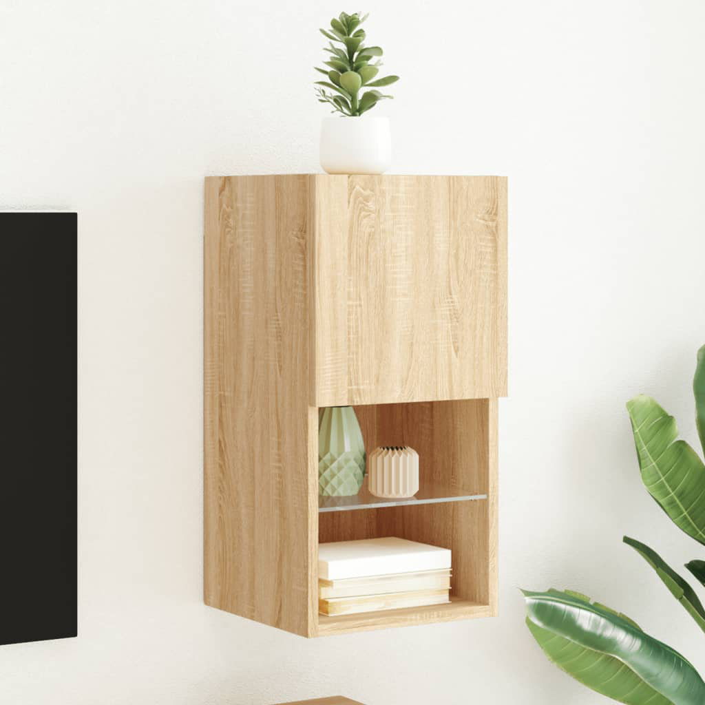 Metro Lane TV Cabinet With LED Lights Black 30.5X30x60 Cm