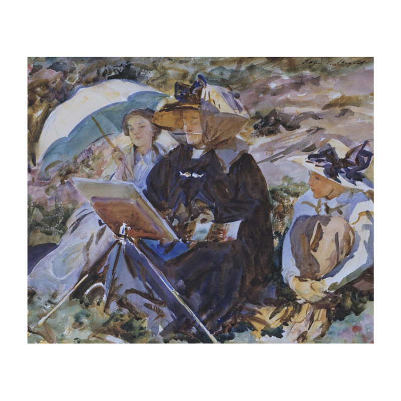 Simplon Pass: The Lesson par John Singer Sargent - Estampe numérique, H 22 po x l 28 po
