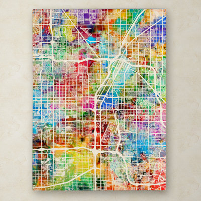 « las vegas city street map », reproduction d’impression sur toile tendue