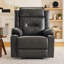 Ensemble de fauteuils inclinables manuels 2 pièces modernes avec porte-gobelets en acier inoxydable, fauteuil coulissant en cuir végétalien Gravity, noir-132790039-132790041