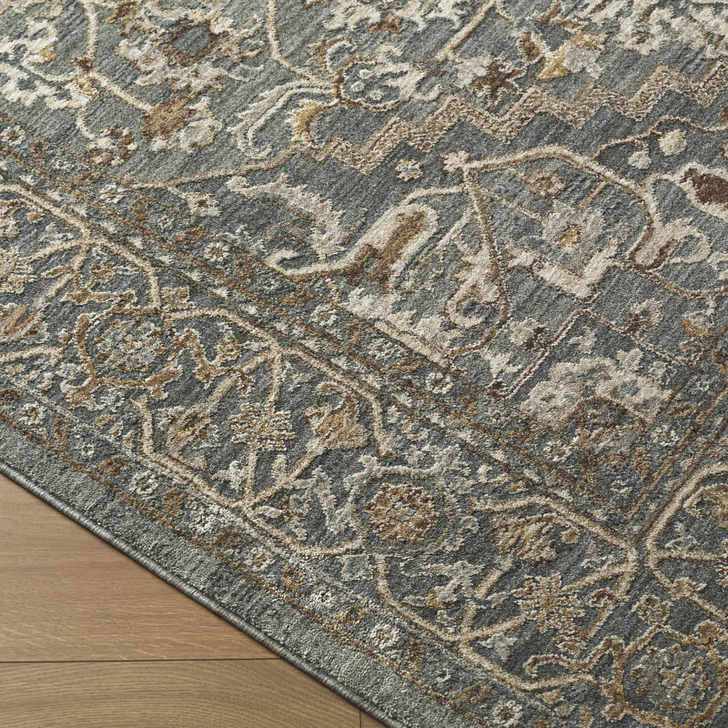 Tapis tissé à la machine Farshad, Gris ardoise, Runner 2'7" x 10'