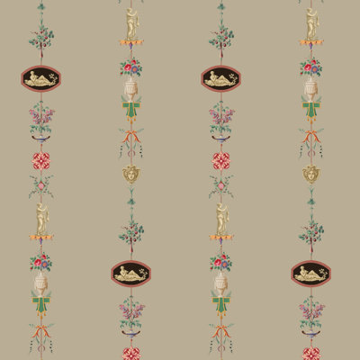 NeoClassical Stripe - Parchment Brown Wallpaper