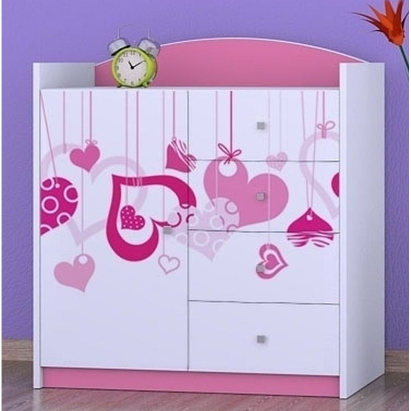 Nisbet Kids 4 - Drawer Combo Dresser, Pink