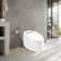 Intelligent Toilet Bidet in White with Auto Open/Close/Flush, Heated Seat/Remote,Foot Sensor Flush