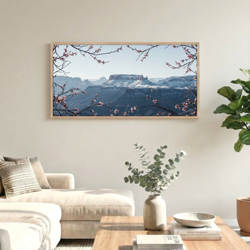 Ensemble de 1 tableau sur toile « Fleurs de montagne », L 40 po x H 20 po, Naturel