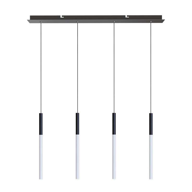 Baileyton 4 - Light Kitchen Island Pendant, Black Top and White