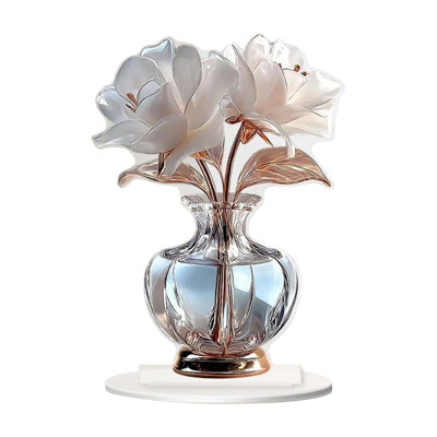 Valentine’s Crystal Floral Vase Elegant Acrylic Centerpiece For Romantic Tabletop Or Mantel Decoration
