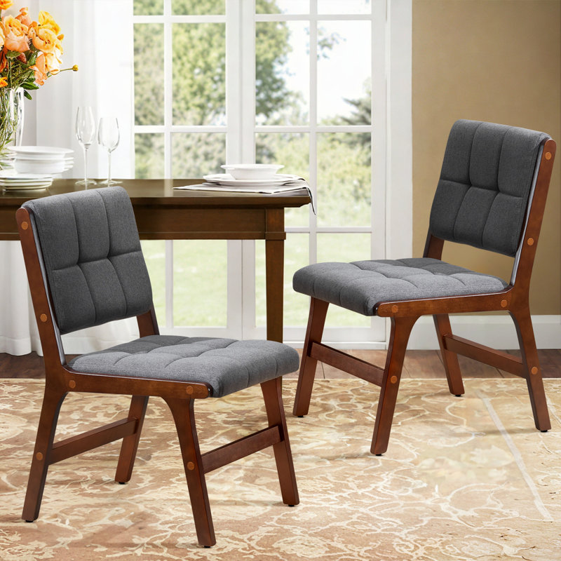 Upholstered Dining Chairs Set Of 6 With Rubber Wood Leg For Dining Room, Kitchen, Living Room.