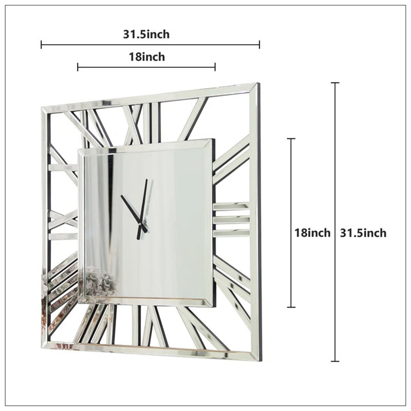 Grande horloge murale à miroir