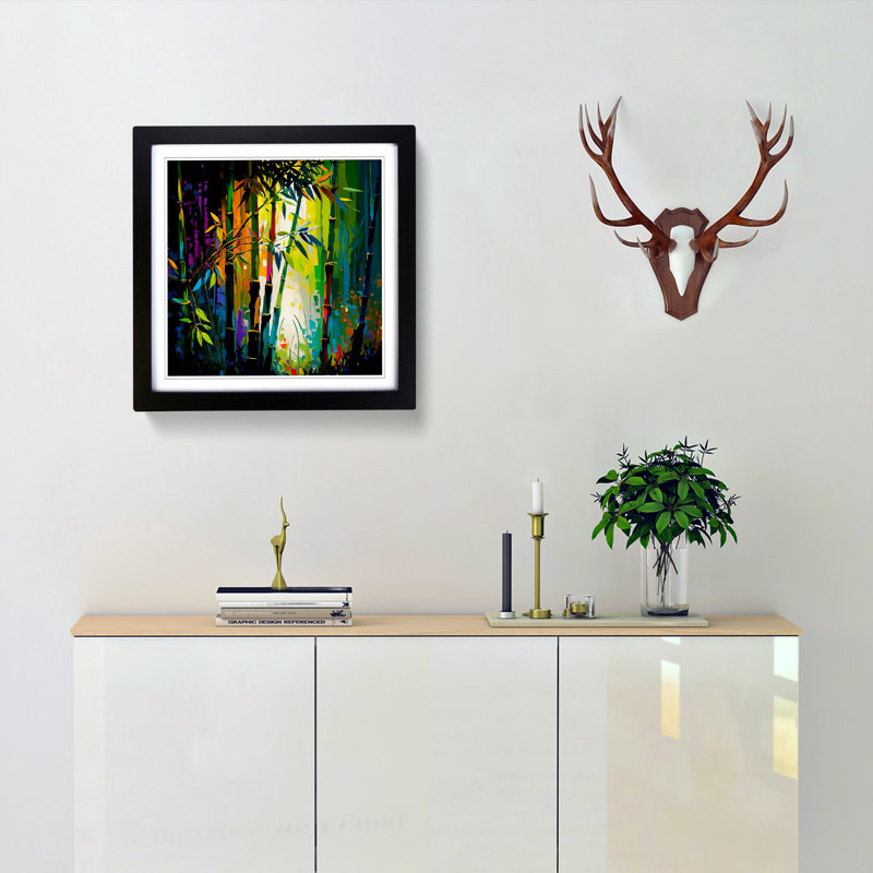 Single Picture Frame Print on Wood, Black