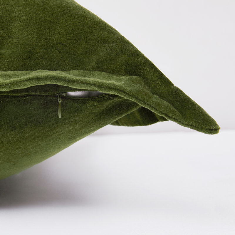 Terran Velvet Cotton Euro Sham Cover Green, Green