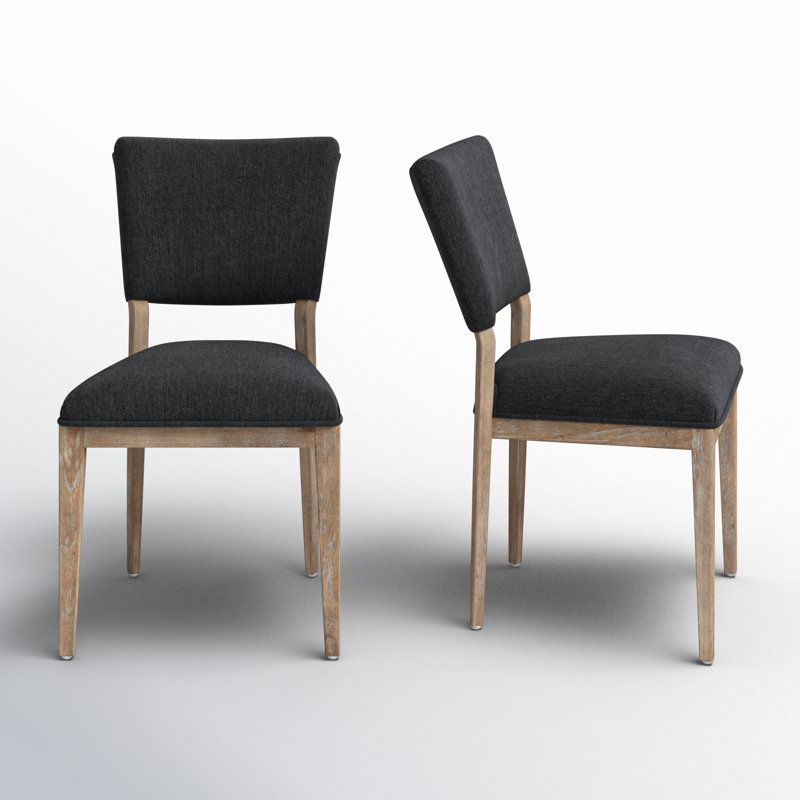 Side Chair Dining Chair, Light Gray, Black
