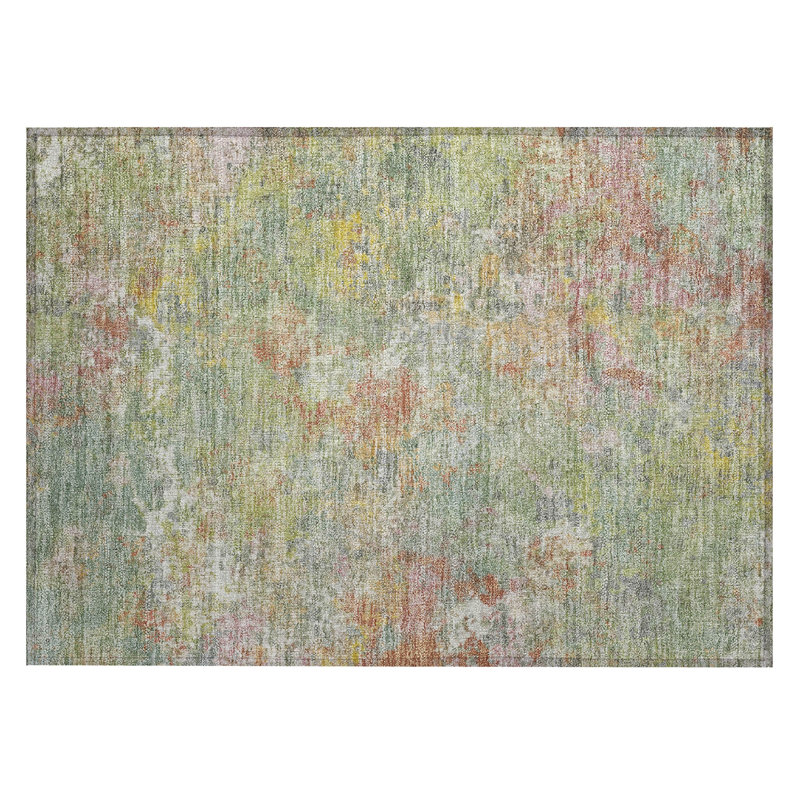 Machine Washable Indoor/Outdoor Brathwaite ACN2166 Abstract Rug, Rectangle 1'8" x 2'6"