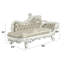 Banc Quentin, polyuréthane beige et finition blanc antique