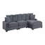 Chaise sans accoudoirs en velours côtelé gris