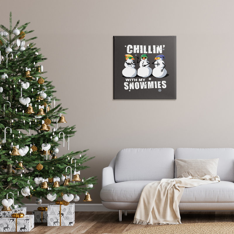 «Chillin 'With Snowmies Snowmen», art mural sur toile par Jedco Brands, Inc., H 30 po x l 30 po