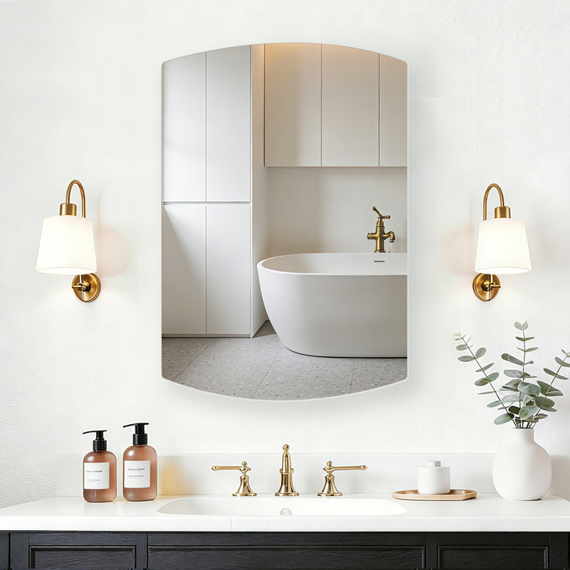 22 x 30 Inches Medicine Cabinet with Storage,Surface or Recessed Mount Bathroom Cabinet with Adjustable Shelves,No Assembly