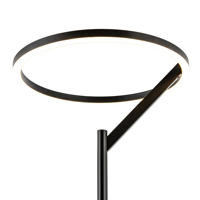 180cm LED Traditional Floor Lamp, Matte Black, Black