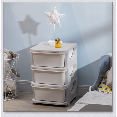 3 Tier Kids Storage Unit With Large Capacity Drawers For Toys And Essentials, Ideal For Bedrooms And Playrooms, Blue