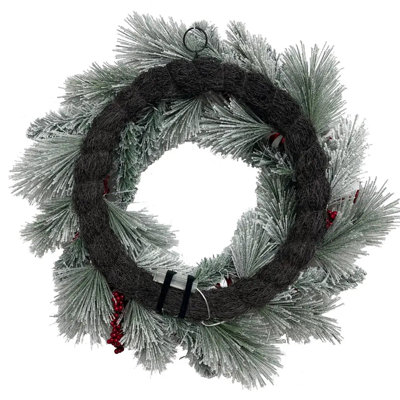 Couronne de Noël en forme de pomme de pin avec ornement 26 po avec minuteur
