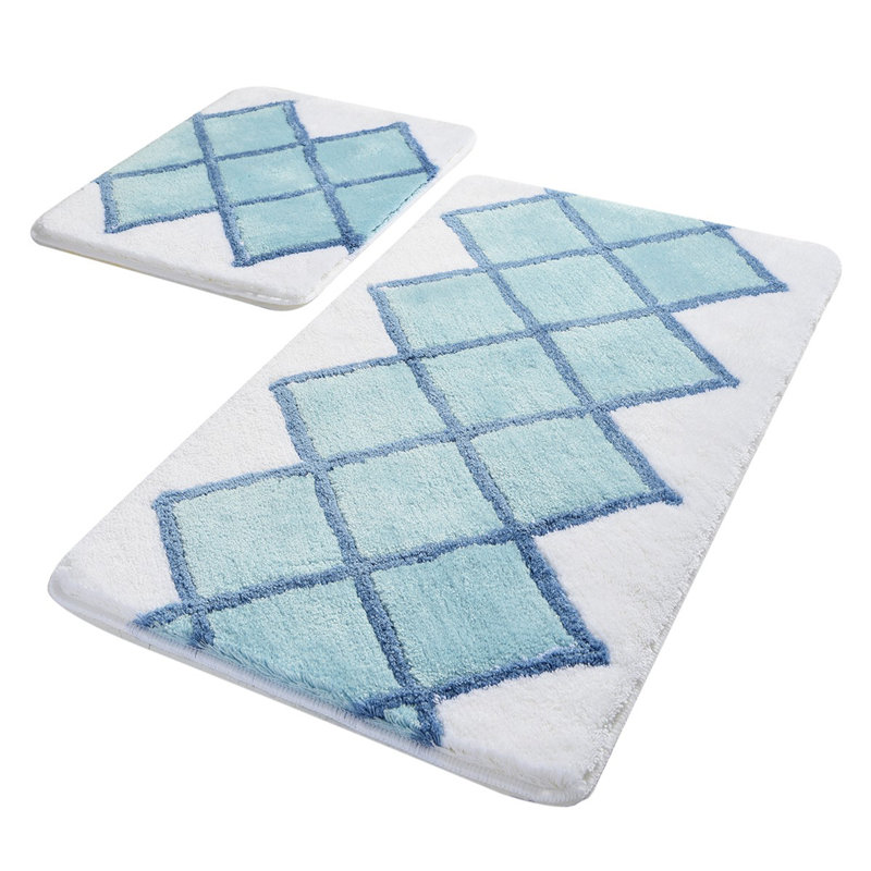 Ensemble de tapis de bain 2 pièces Stallkamp, Blanc / Bleu