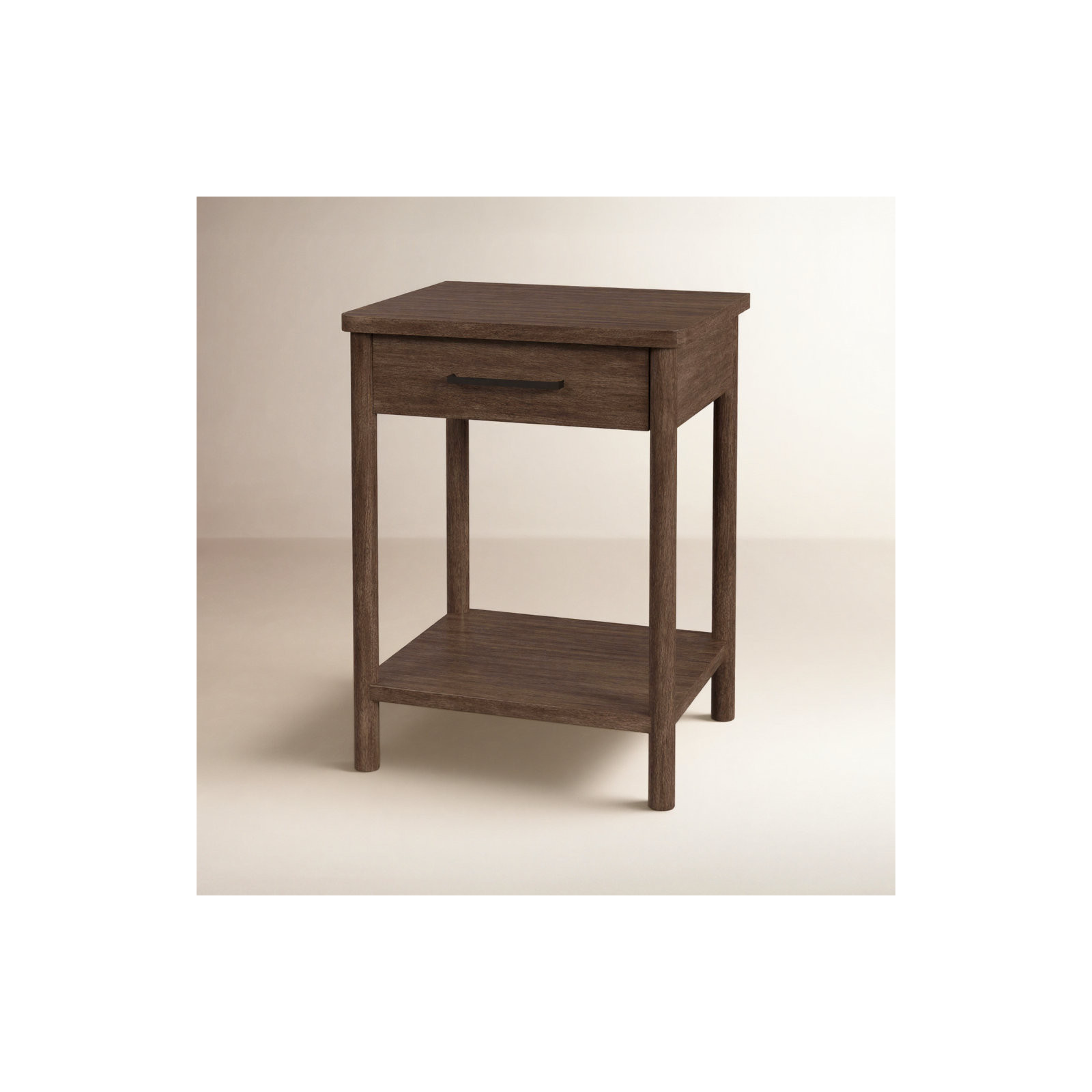 Hall 1 - Drawer Solid Wood Nightstand, Dark Brown