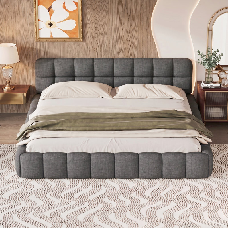 Bed, Grey, Double (4'6)