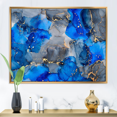 " Blue And Gray Luxury Abstract Fluid V "