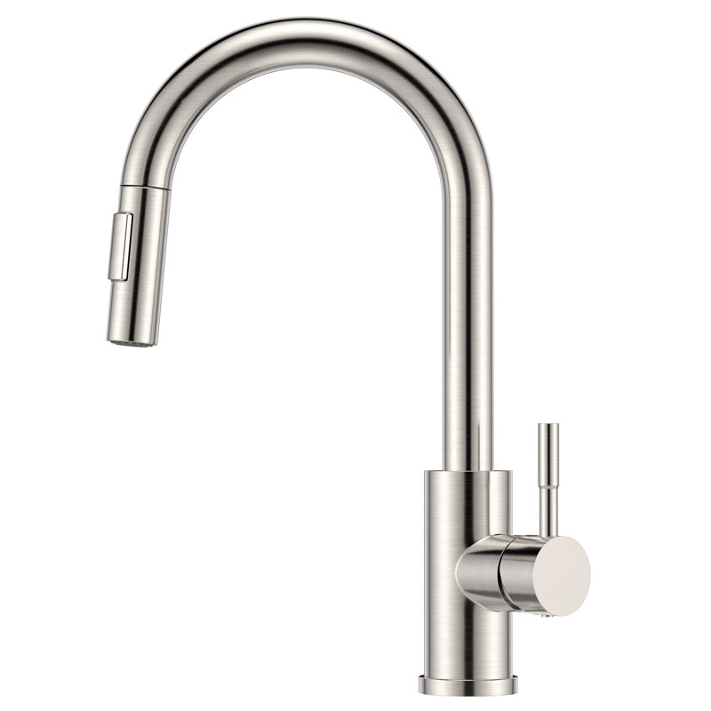 Pull Down Spray Single Lever Kitchen Tap, Brushed Nickel