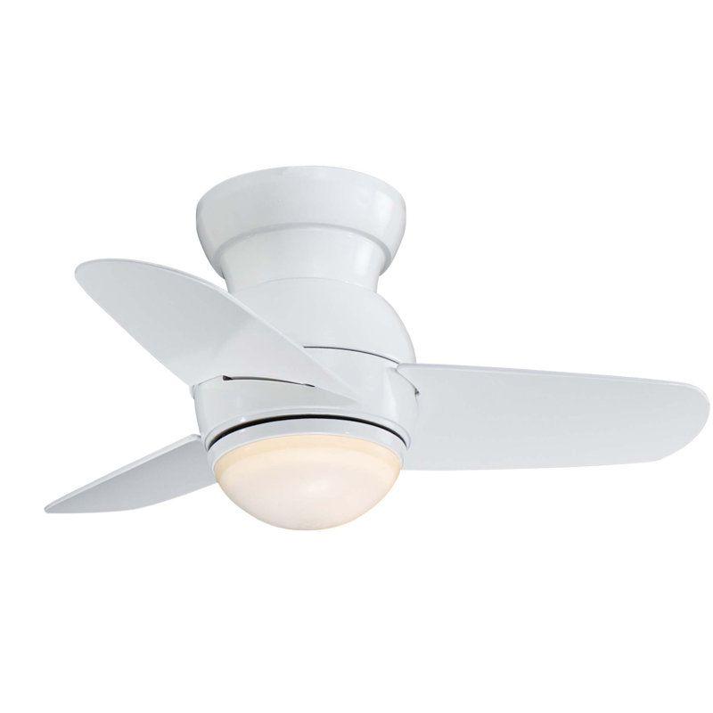 Ventilateur de plafond à DEL 3 pales avec ensemble d'éclairage inclus Spacesaver, Blanc