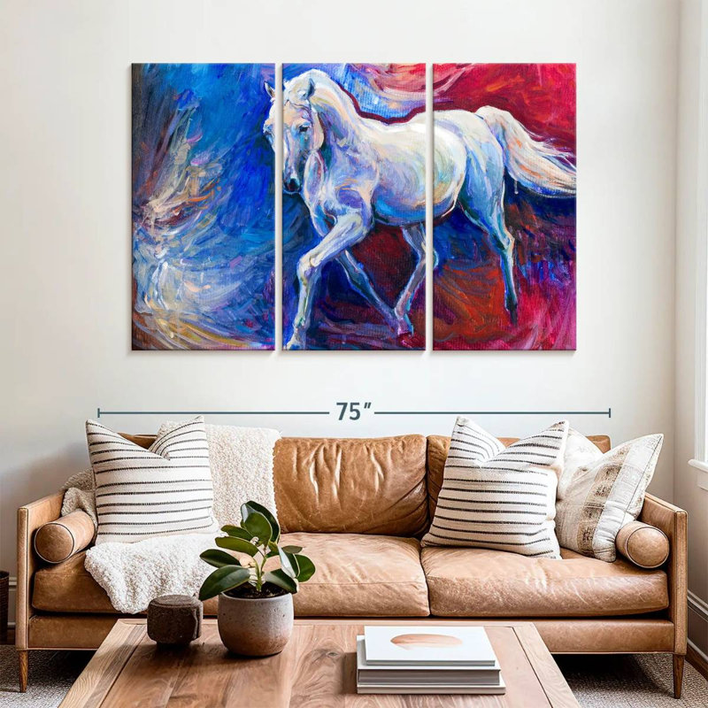 Brampt Horse coloré, H 42 po x l 65 po