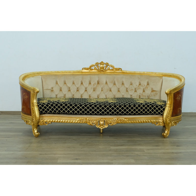 Luxor Sofa, 44.5" H x 105" W x 37.5" D, Gold