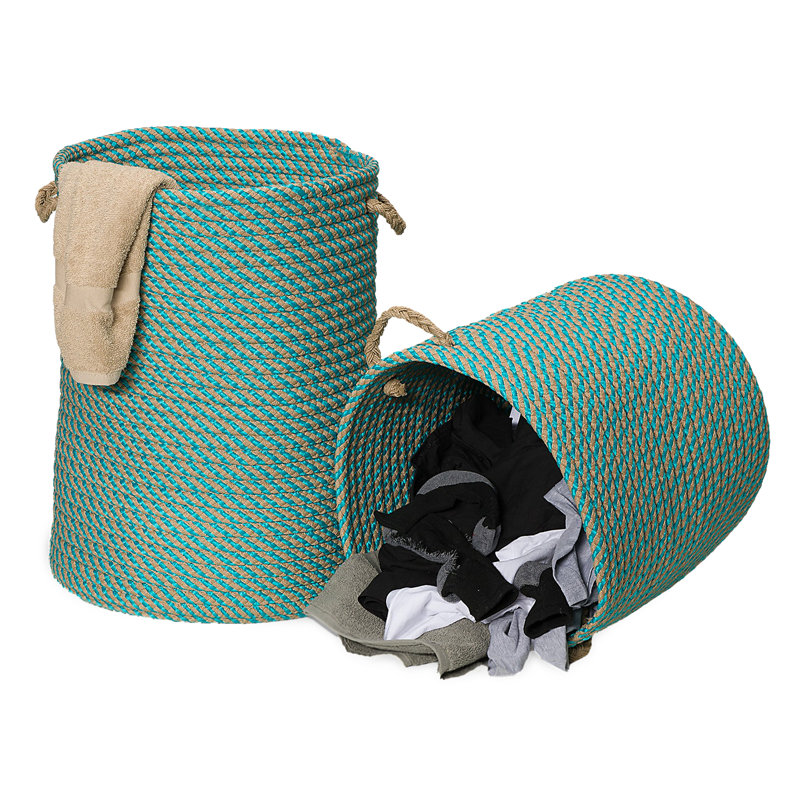 Paniers tissés Cabana intérieur / extérieur, Turquoise, H 18 po x l 15 po x P 15 po
