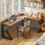 Bureau en bois de noyer en forme de L 62,99 po-108840423-108840420