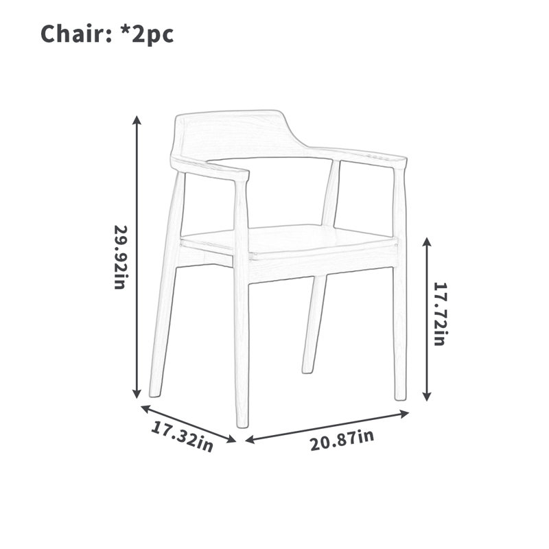 Chaise simple en bois massif Milk Gray