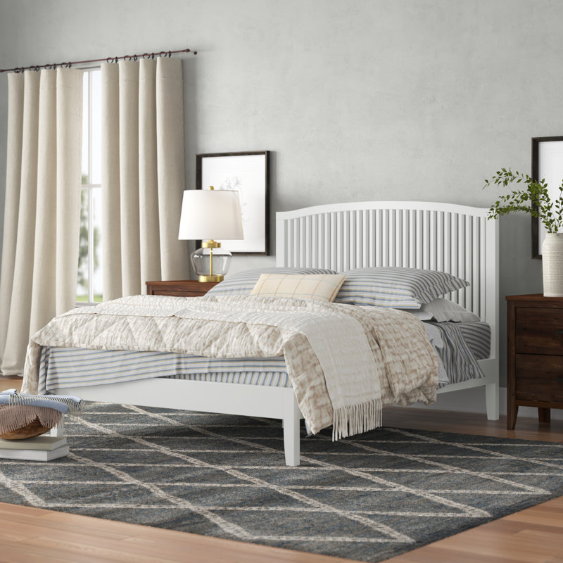Lund Solid Wood Bed, White, Kingsize (5')
