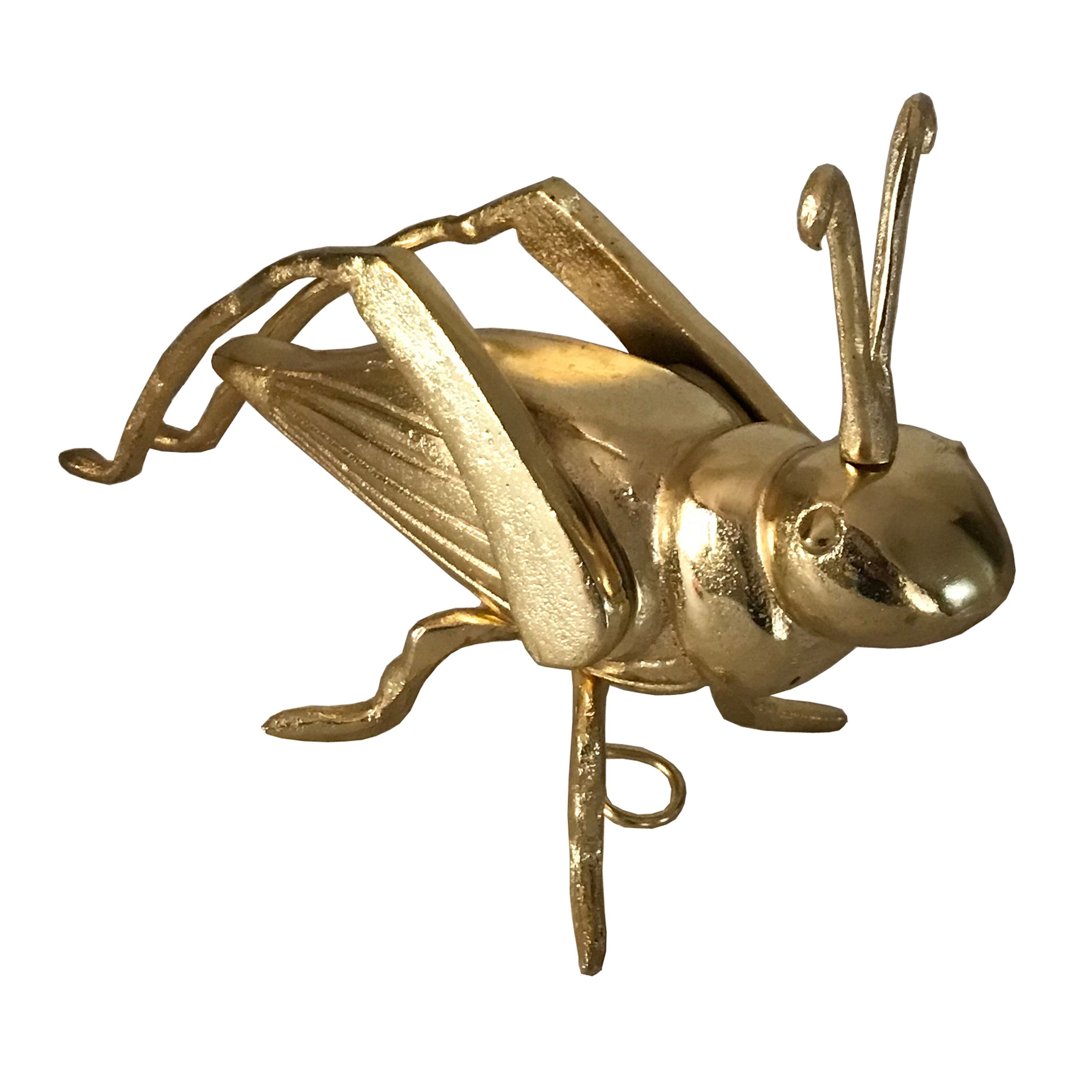 Everly Quinn Decorative Grasshopper Statuette In Gold 