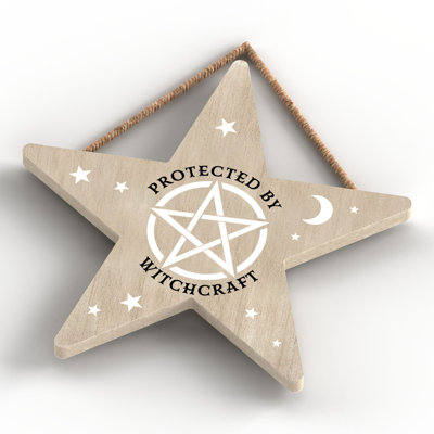 Protected by Witchcraft Wooden Star Plaque