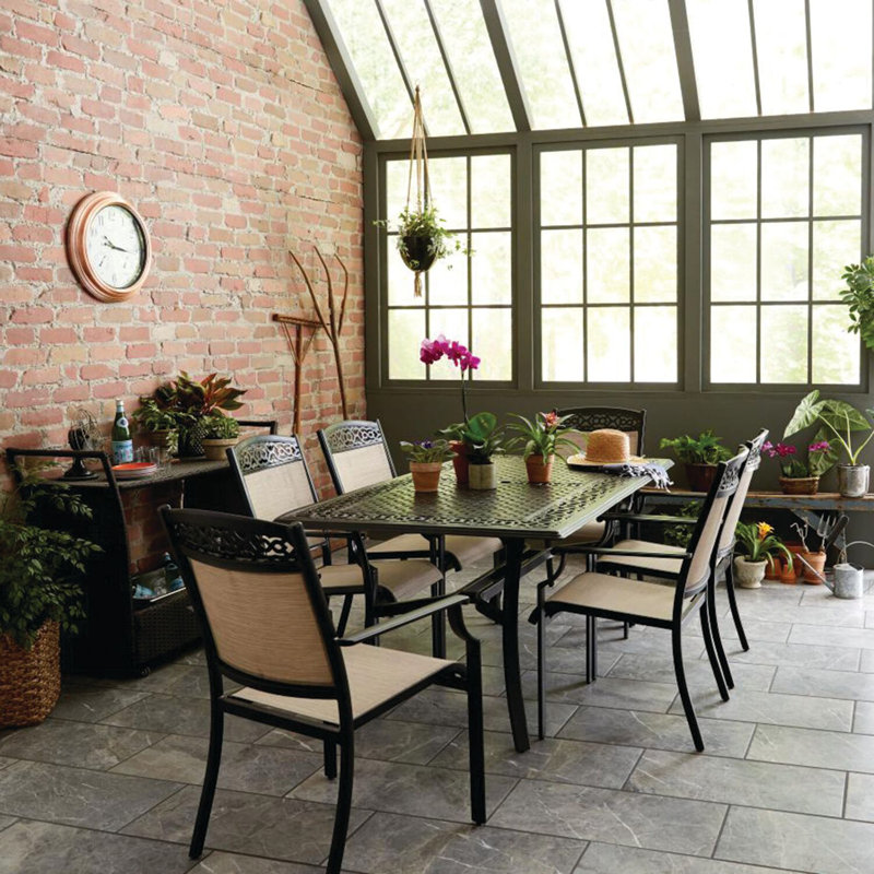 Glendo 6 - Person Metal Patio Dining Set with Rectangular Table