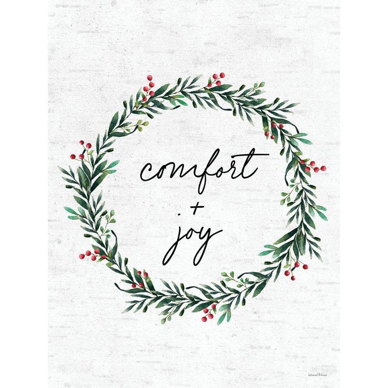 Couronne Comfort & Joy sur toile par impression à lettres et doublée, H 30 po x l 20 po x P 1,25 po