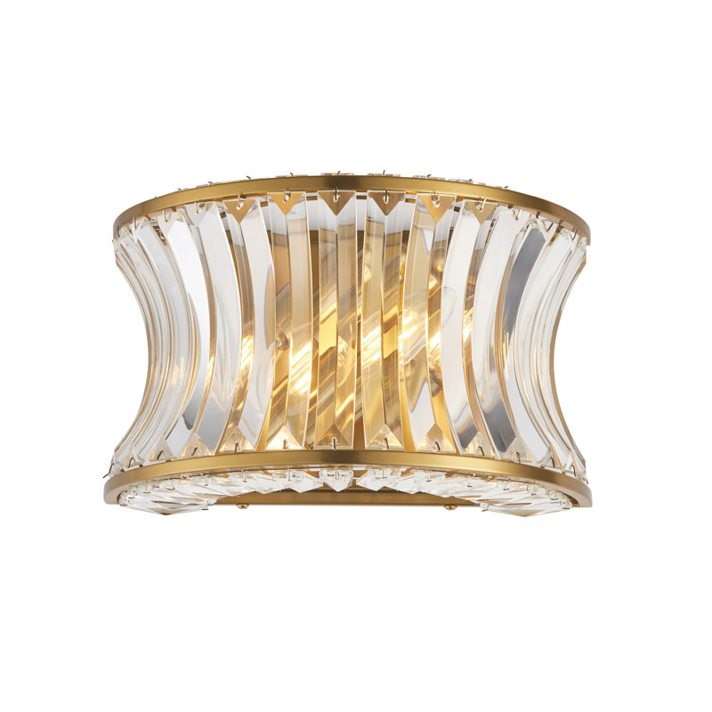 Annalysa Flush Mounted Sconce, Warm Brass Plate
