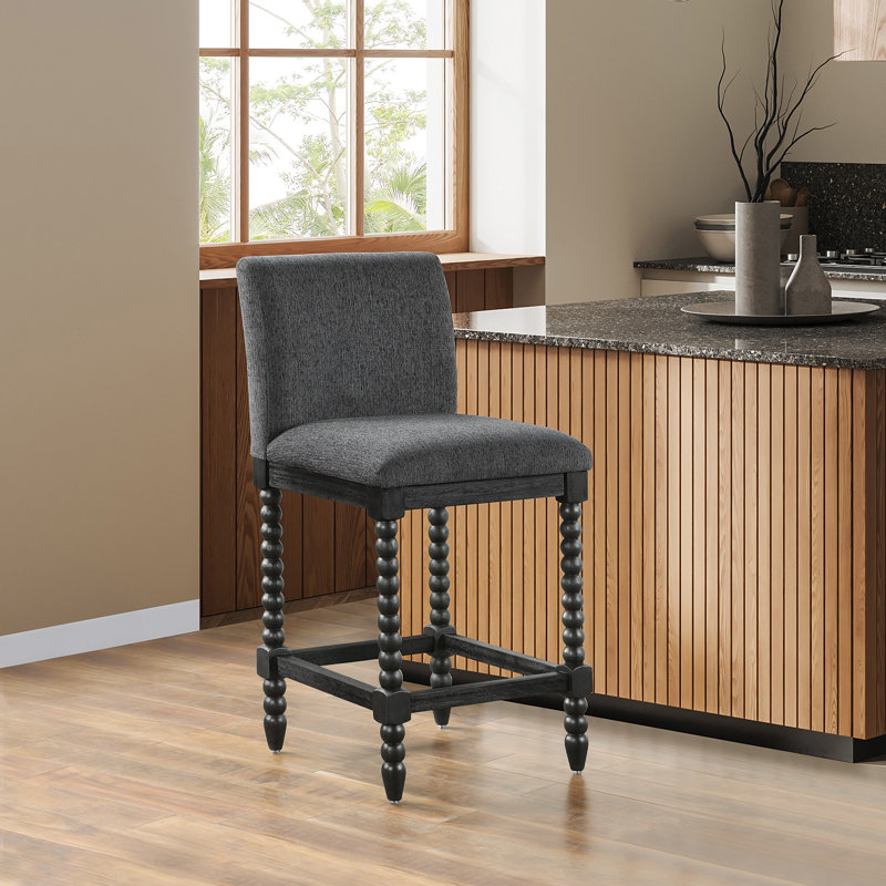Chelena 26" Spindle Counter Stool, Charcoal