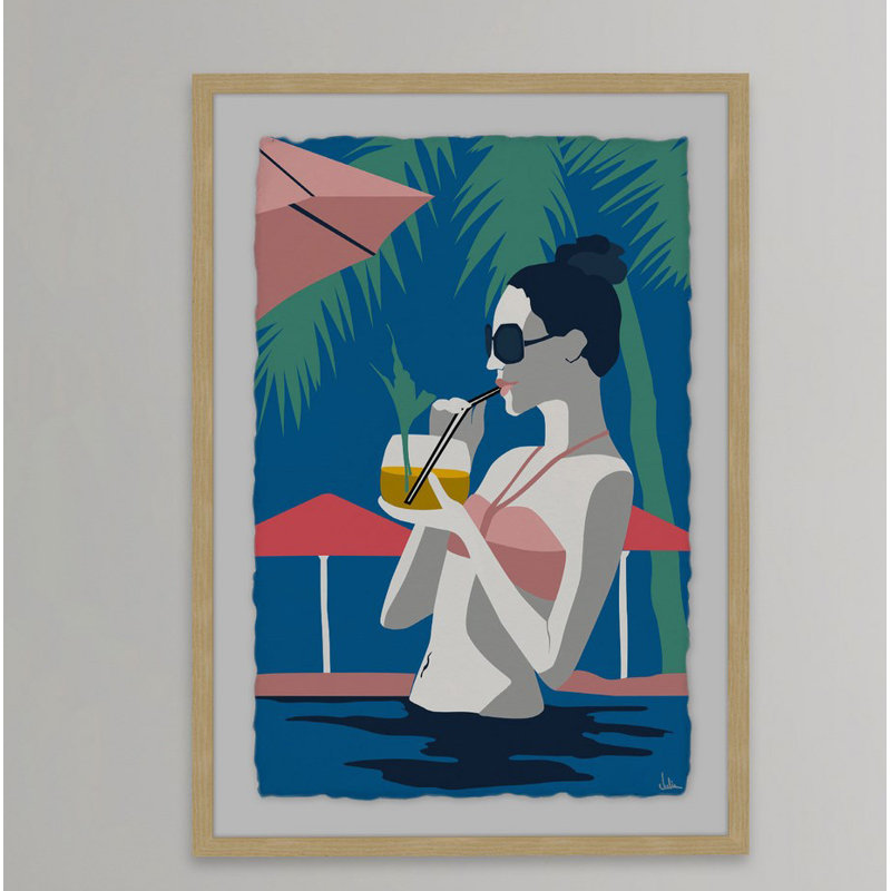 « adore the cocktail », impression encadrée, H 45 po x l 30 po