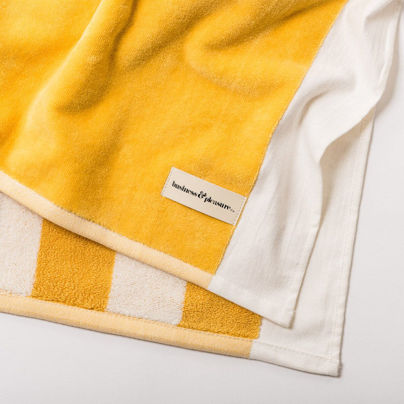 Beach Towel, Yellow/White