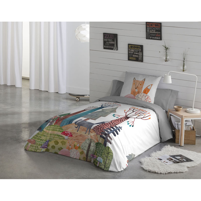 Ensemble de housse de couette pour lit simple en coton 2 pièces Andrew (l 66 po x L 86 po)