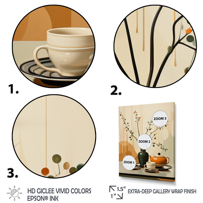 «Louwrens Coffee Tea Cafe Points I», reproduction sur toile, H 32 po x l 16 po x P 1 po, Toile tendue