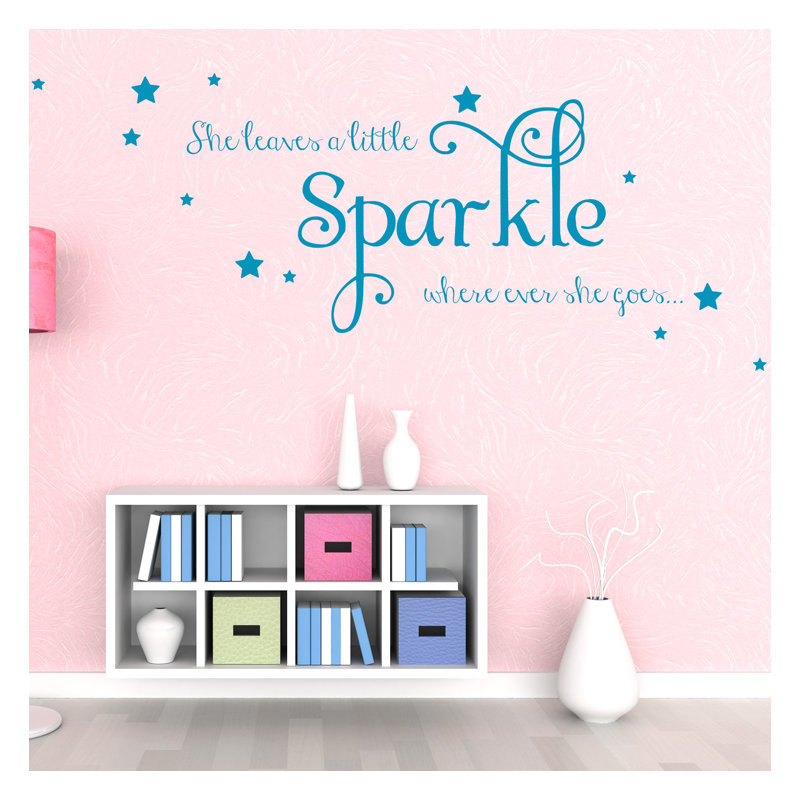 Décalcomanie murale sparkle, Bleu sarcelle, H 15 po x l 36 po x P 0,01 po