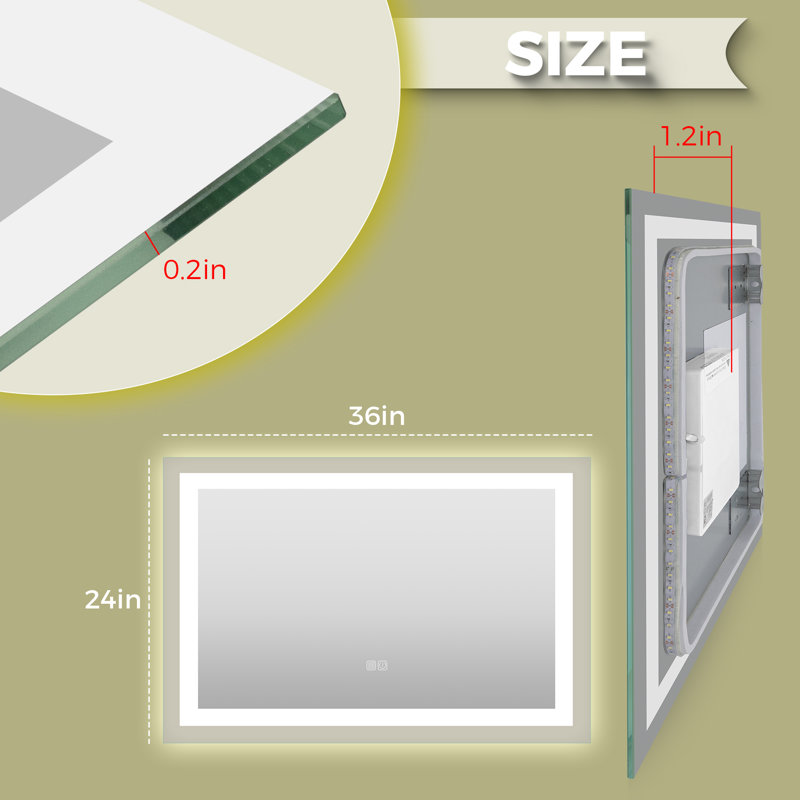 Miroir de salle de bain Cloyde, 35,83 po x 24,02 po