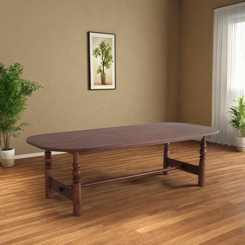 Grande table de salon ovale rétro, H 29,52 po x L 86,61 po x l 35,43 po